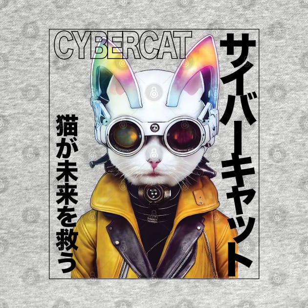 Cybercat,  Japanese cat sci fi manga cover by kanchan